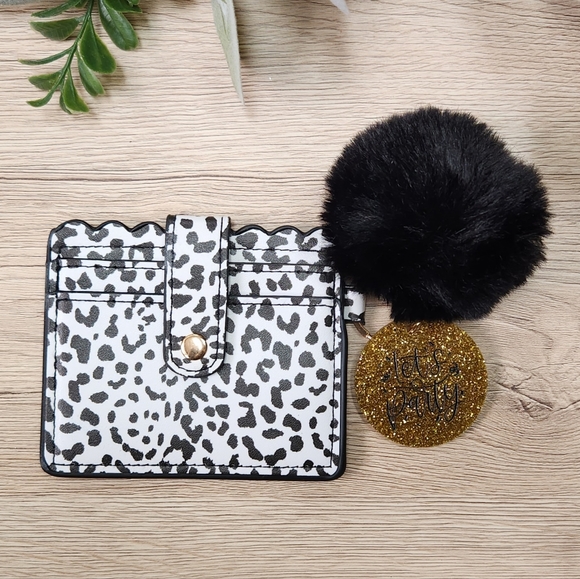 Wallet Keychain & Puff with Laser Engraved Charm - "Let's Party" - Picture 9 of 12